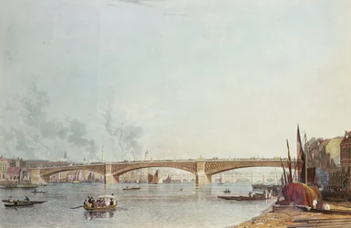 Ponte di Southwark, fronte ovest, da Bankside, guardando verso il Ponte di Londra